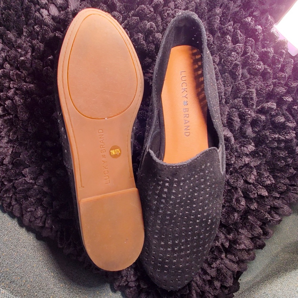 LUCKY BRAND Grey Suede Charsa Flat